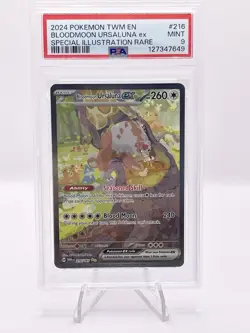 Pokemon TCG Bloodmoon Ursaluna EX Twilight Masquerade Card 216/167 SIR PSA 9 - Image 1