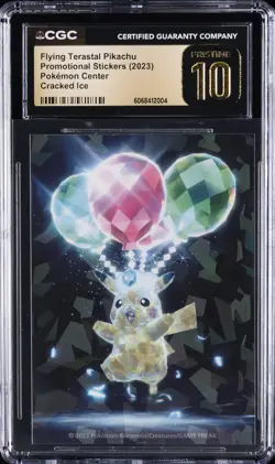 2023 POKEMON PROMO STICKERS FLYING TERASTAL PIKACHU CGC 10 PRISTINE - Image 1