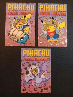 Gold HOLO *Electric Pikachu Database Set- FOSSIL MUSEUM* POKEMON Peru - Image 1