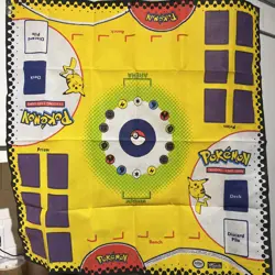 Vintage 1999 Wizards Of The Coast Original 2 Player Pokemon Playmat, Pikachu - Image 1