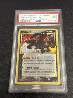 Pokemon TCG:Umbreon Gold Star #17/17 Celebrations Classic Collection PSA 9, MINT - Image 1