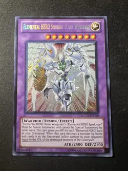 Yugioh Elemental Hero Shining Flare Wingman LCGX-EN050 Secret Rare Konami 2018 - Image 1