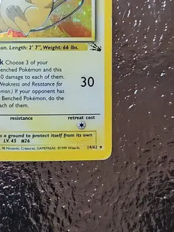 Pokemon TCG Raichu 14/62 Holo Base Set Card Vintage WOTC - Image 3