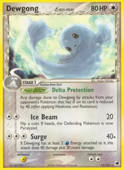 Dewgong (Delta Species) 15/101 Rare Dragon Frontiers Pokemon Card - Image 1