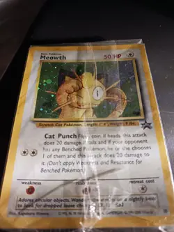 POKEMON TCG MEOWTH BLACK STAR PROMO BLACK STAR STAMPED HOLO SEALED #52 VTG CARD! - Image 1