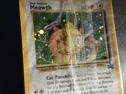POKEMON TCG MEOWTH BLACK STAR PROMO BLACK STAR STAMPED HOLO SEALED #52 VTG CARD! - Image 2
