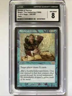 MTG Card Stroke Of Genius - CGC 8 Urza’s Saga Magic The Gathering NM/Mint - Image 3