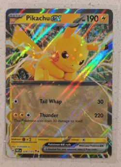 Pikachu ex 2025 Prismatic Evolutions Pokemon Card 028/131 Double Rare - NM/M - Image 1