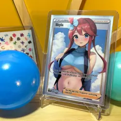 Pokemon Waifu Full Art Trading Card - Anime Trainer Skyla Goddess Story - Image 1