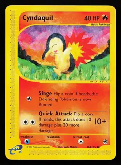 Cyndaquil 104/165 Common Expedition Pokemon Card - Image 1