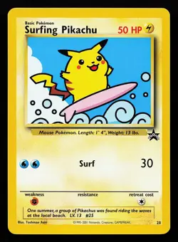 Surfing Pikachu 28 WOTC Black Star Promo Pokemon Card - Image 1