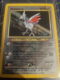 Pokemon Neo Genesis 2000 Skarmory #13/111 Holo Rare WOTC TCG Card - Image 1