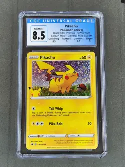 CGC 8.5 NM/MINT General Mills 2021 Pikachu Sequin Holo Pokemon Card SWSH039 -19 - Image 1