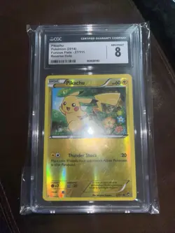Pikachu 27/111 - XY Furious Fists Common - Pokemon Card Lightly Played CGC 8 - Image 4