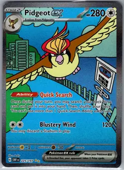 Pidgeot ex 225/197 SV03: Obsidian Flames - Pokemon Card - NM - Image 1