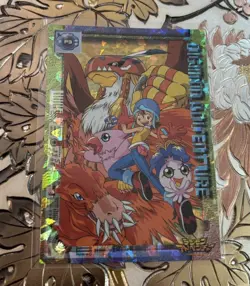 Japanese Digimon Adventure Puzzle Card Holo Foil P3 Sora Garudamon 1999 Vintage - Image 1