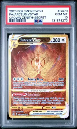 PSA 10 Arceus VSTAR (Secret) GG70/GG70 Crown Zenith PSA 10 Mint 2023 Graded Card - Image 1