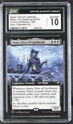 AYARA, FIRST OF LOCTHWAIN Throne of Eldraine Extended Art Rare CGC 10 MTG - Image 1