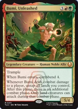 FOIL BUMI, UNLEASHED mtg NM The Last Airbender 1 Mythic - Image 1