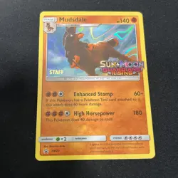 Pokemon TCG Mudsdale STAFF Prerelease Promo SM20 🔥 - Image 1