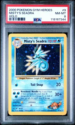 2000 POKEMON GYM HEROES #9 MISTY'S SEADRA HOLO PSA 8 NM-MT - Image 1