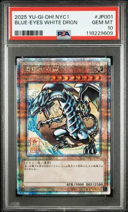 2025 YU-GI-OH! NYC 1 #JP001 BLUE-EYES WHITE DRAGON PSA 10 - Image 1