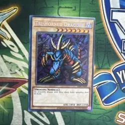 Yugioh! Tri-Horned Dragon LOB-EN000 Secret Rare Unlimited NM - Image 1