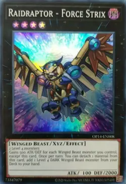 Yugioh! MP Raidraptor - Force Strix - OP14-EN008 - Super Rare - Unlimited Editio - Image 1