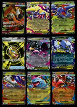 (9) Card Pokemon Mega Evolution Lot HERACROSS MANECTRIC CAMERUPT ++D - Image 1