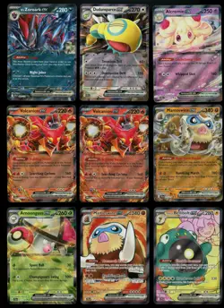 (9) Card Pokemon Journey Together ex Lot N'S ZOROARK IONO'S BELLIBOLT VOLCANION - Image 1