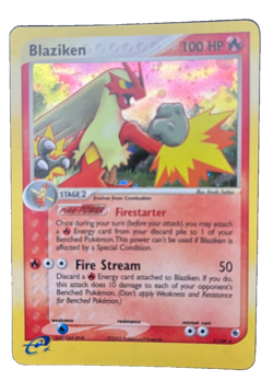 Pokemon TCG Blaziken Holo 3/109 Rare Ruby & Sapphire Card Holofoil Holographic - Image 1