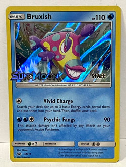 Pokemon Sun & Moon Bruxish "STAFF" Gold Foil Stamp Prerelease Promo Card Nice - Image 1