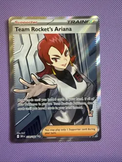Pokemon TCG Destined Rivals Team Rockets Ariana Card 224/182 Full Art Trainer - Image 1