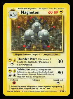 Magneton 9/102 Holo Rare Base Set Pokemon Card - Image 1