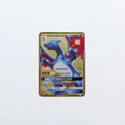Shiny Charizard GX Pokemon Gold Metal Card Collectible Gift Display - Image 1