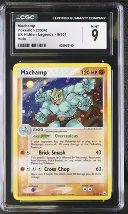CGC 9 MINT Machamp 2004 EX Hidden Legends 9/101 Holo Pokemon Card - Image 1