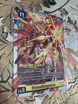 Digimon Card Game Pre-Release Foil ShineGreymon BT17-039 Secret Crisis - Image 1