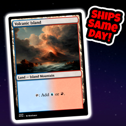 Volcanic Island - Custom Art Magic: The Gathering Playtest Card - Commander EDH - Image 1