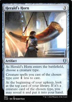X 1 Herald's Horn NM-M CLB 862 MTG Magic The Gathering - Image 1