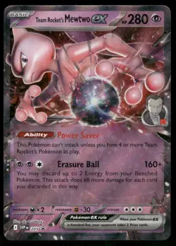 Team Rocket's Mewtwo ex 205 Promo Holo NM Pokemon SV: Scarlet & Violet Promo Car - Image 1