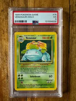 POKEMON TCG - BASE SET - VENUSAUR HOLO 15/102 - PSA 5 - Image 1