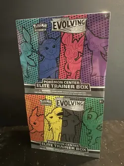 Pokemon Center Exclusive Evolving Skies Elite Trainer Box Set (2) Factory Sealed - Image 1