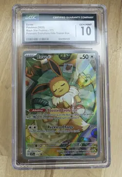 Pokemon CGC 10 GEM MINT Prismatic Evolutions ETB Black Star Promo 173 - Eevee - Image 1
