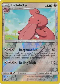 Pokemon - Lickilicky - 103/156 - Rare - Reverse Holo - Sun and Moon Ultra Prism - Image 1