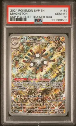 2024 POKEMON SVP EN-SV PROMO #159 MAGNETON SURGING SPARKS POKEMON CENTER PSA 10 - Image 1