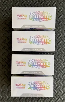 Lot of 4 Pokemon TCG Prismatic Evolutions ETB Elite Trainer Box New Sealed - Image 2