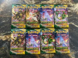 Pokemon Sword And Shield Evolving Skies Booster Pack X8 Factory Sealed - Image 1