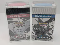 Pokemon SV10.5 Black Bolt White Flare Sealed LOT 2 Booster Bundle Display Case - Image 1