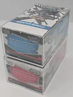 Pokemon SV10.5 Black Bolt White Flare Sealed LOT 2 Booster Bundle Display Case - Image 3