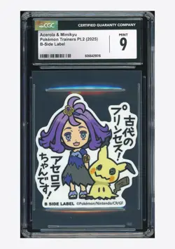 Pokemon CGC 9 Acerola & Mimikyu B-Side Label 2025 Pokemon Trainers Pt.2 Japanese - Image 1
